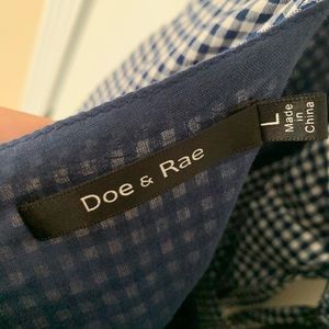 Doe & Rae Navy and White Gingham Jumpsuit